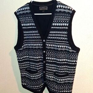 Jos.A.Bank Wool Blend vneck cardigan vest Nordic XL